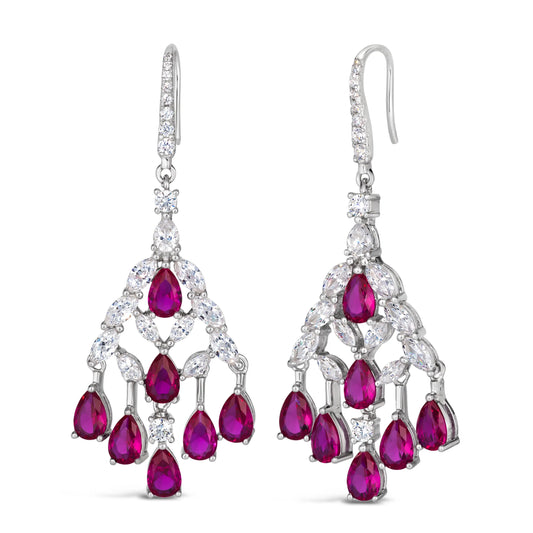 Pink Sapphire Chandelier Earrings - Anna Zuckerman