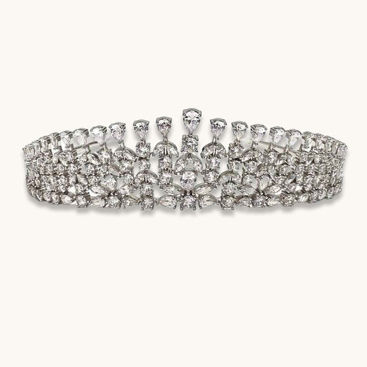 Royal 05 Tiara Collection Diamond White - Anna Zuckerman Luxury Tiara