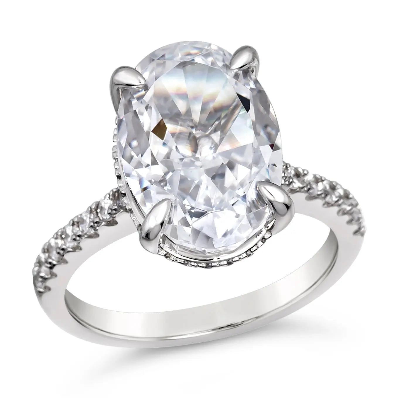 Skinny 5 Carat Oval Solitaire Ring - Anna Zuckerman