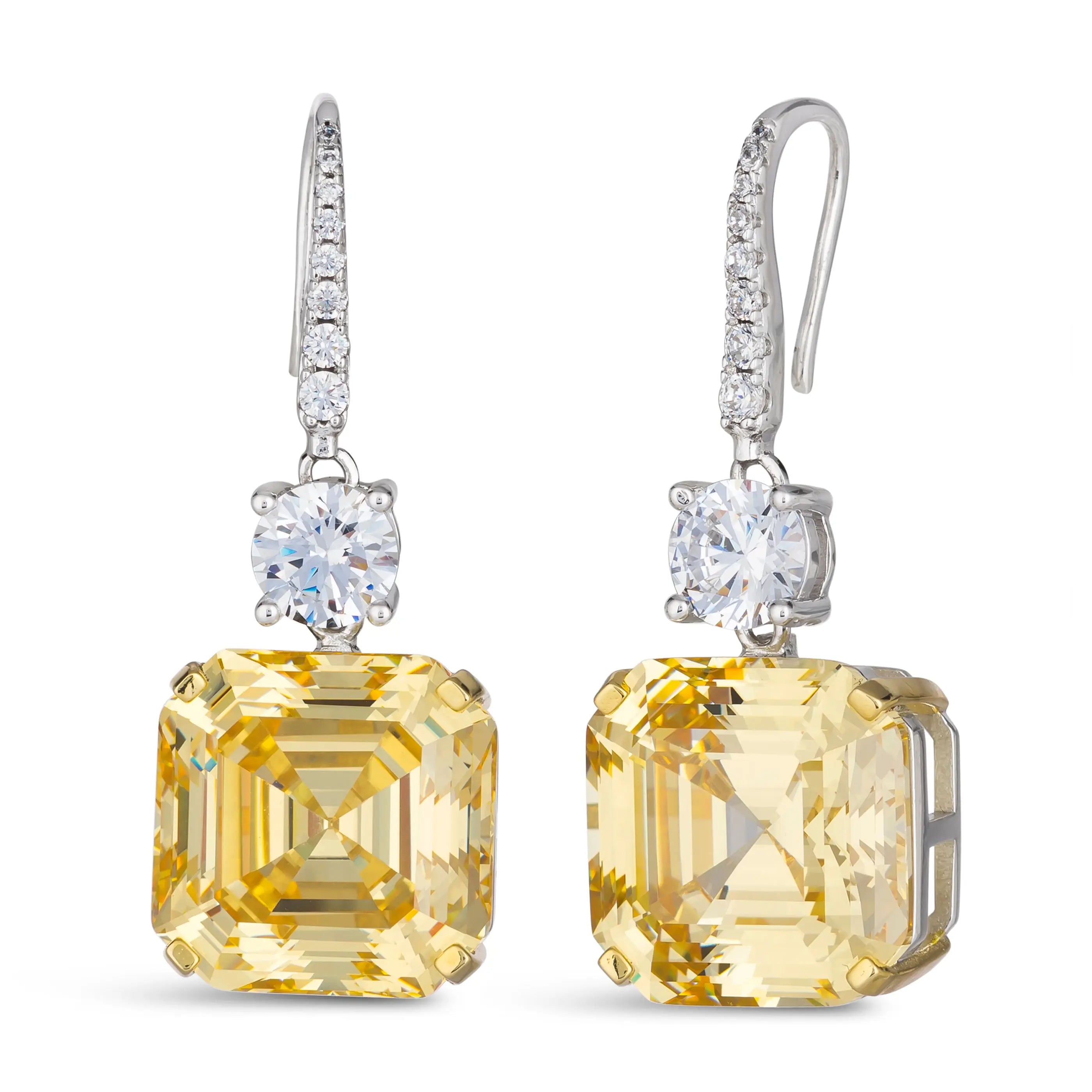 Anna Zuckerman Soleil D'or Canary Yellow Drop Earrings by Kathy Hilton