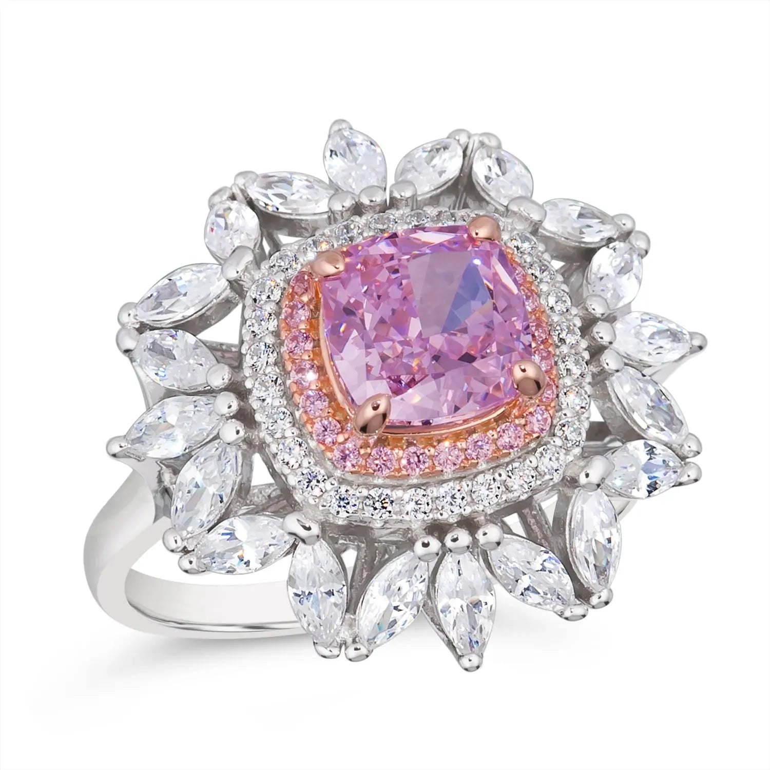 Triple Crown 4 Carat Halo Ring - Anna Zuckerman