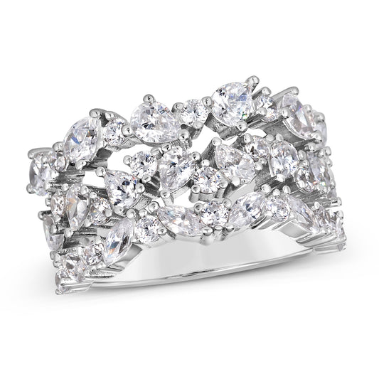 Olivia 54 Triple White Diamond White - Anna Zuckerman Luxury Rings